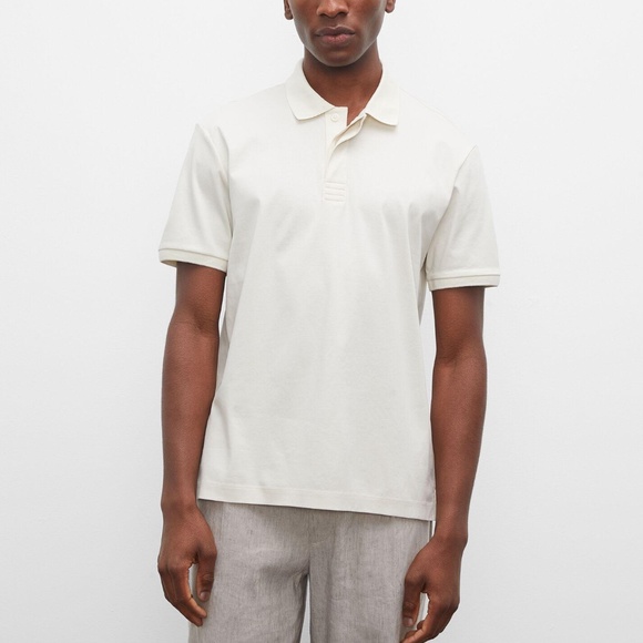Seed Stitch Polo - New With Tags - NEVER WORN - WHITE (AS 1ST 2 & LAST PICS)